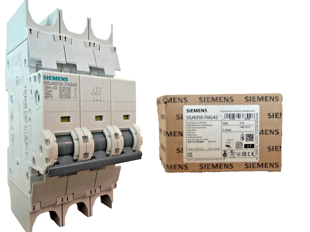 Siemens SENTRON 5SJ4310-7HG42 Miniature Circuit Breaker | 10A, 3-Pole
