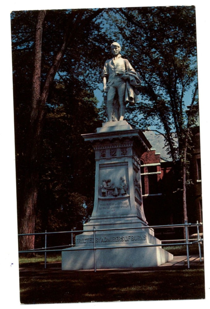 Barre Vermont Robert Burns Poet Memorial Statue unused vintage postcard
