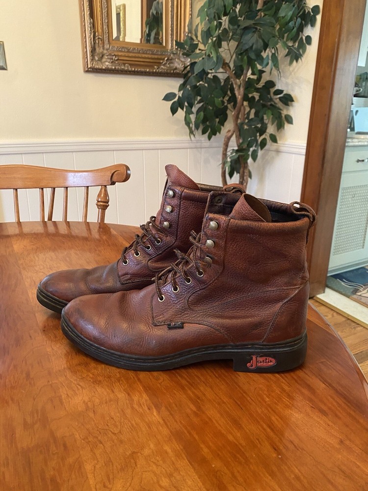 Justin 902 George Strait Men's Brown Leather Boots Size 11D
