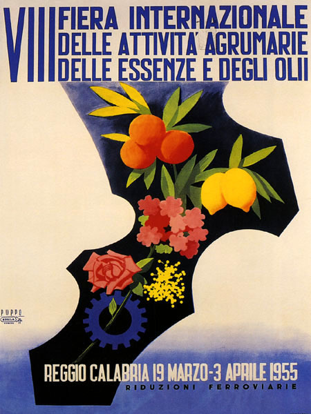 Italy Vintage Travel Poster 1955 Fruits Vegetables Italia Reproduction FREE S/H