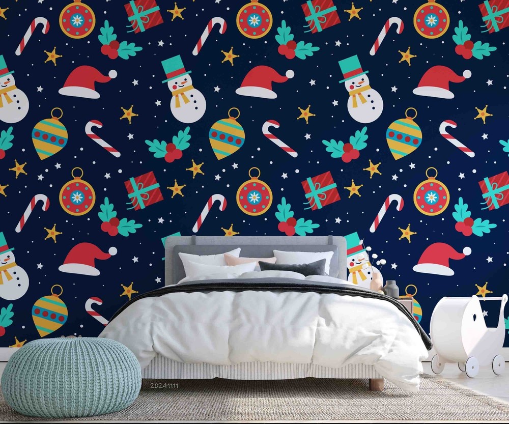 3D Christmas Theme Pattern Wall Murals Wallpaper Murals Wall Sticker 2