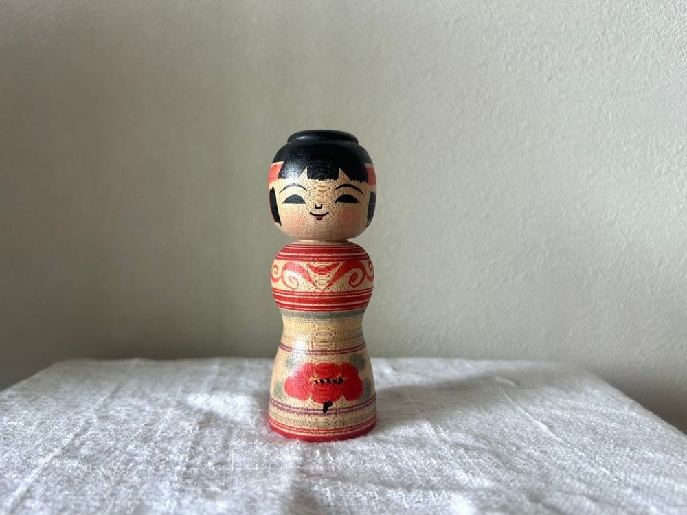 Masafumi Abo Vintage Kokeshi Doll Tsugaru Style Used Collectible