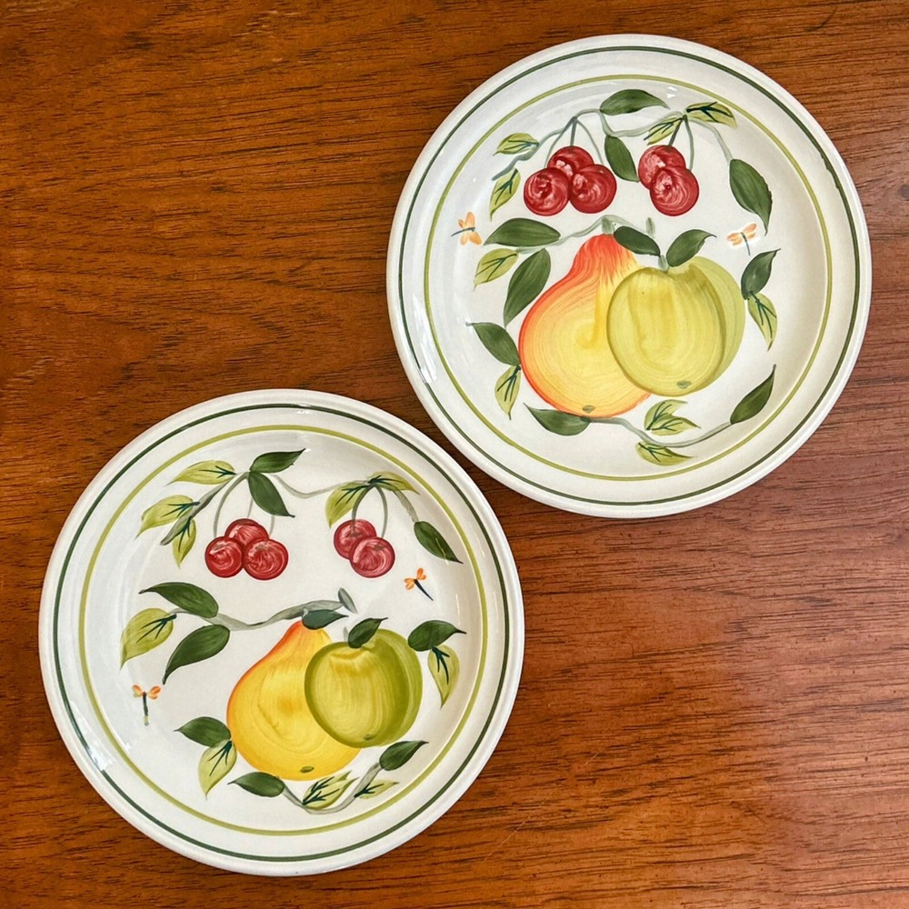Pair Of Vintage Portmeirion ‘Summer Fruit’ Salad  Plates