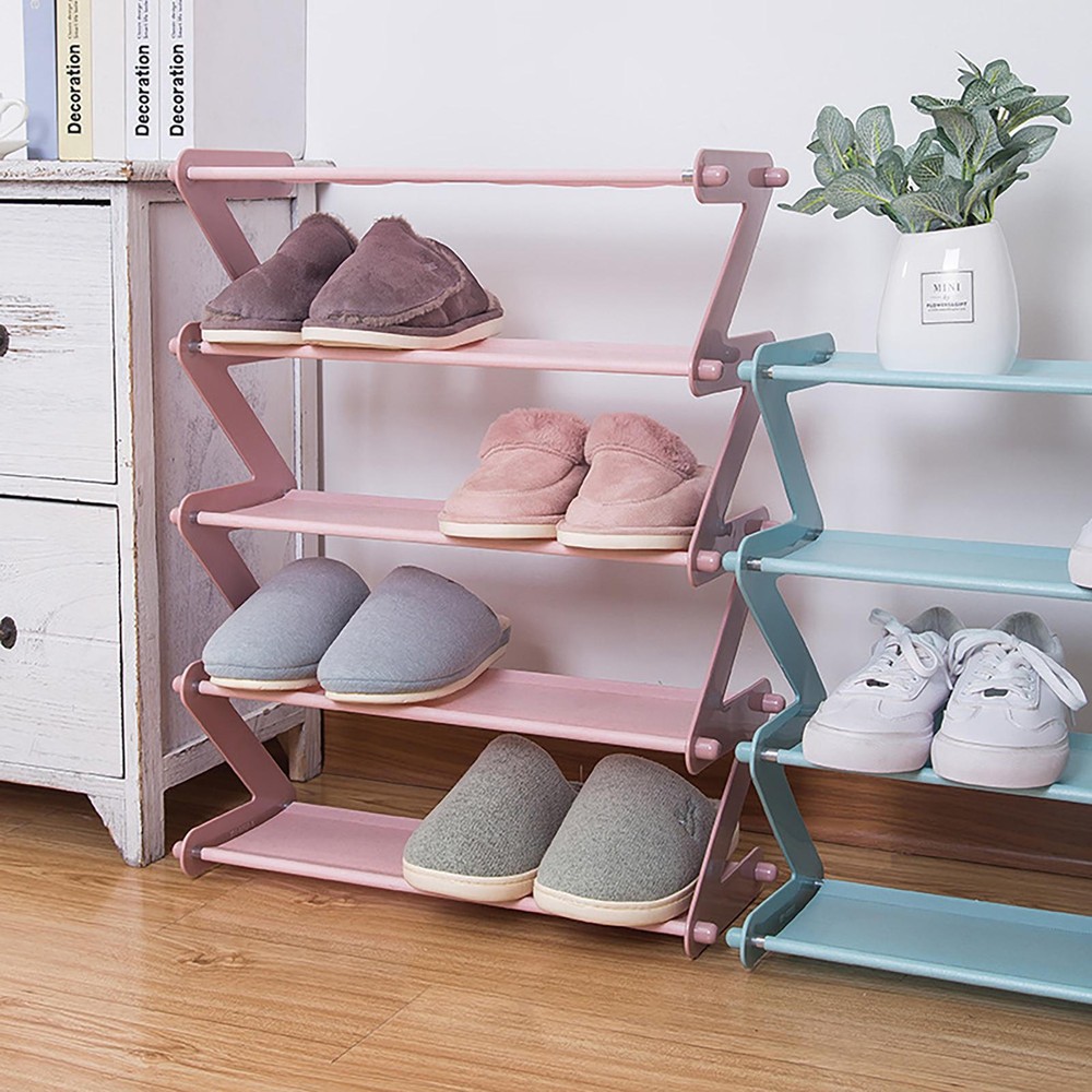 4 Tier Space Saving Shoe Organizer Shelf Rack for Entryway Storage