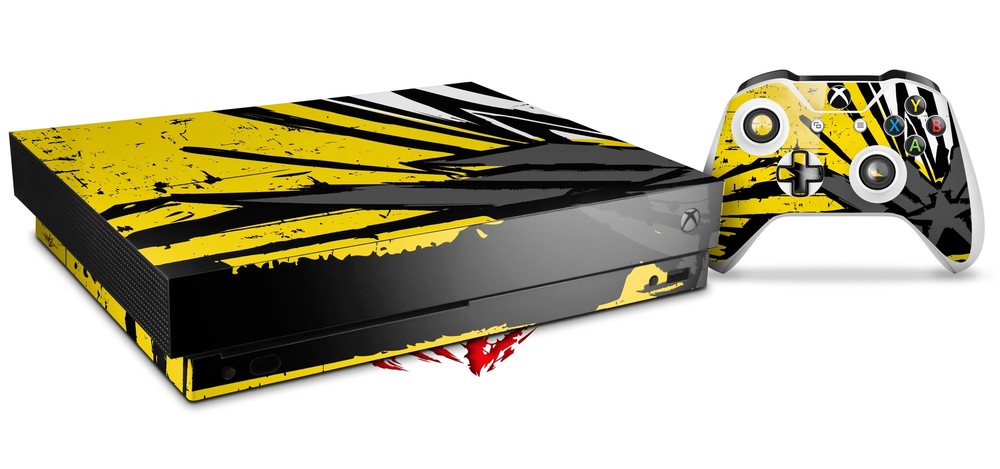 Skin for XBOX One X Console Controller Baja 0040 Yellow Decal