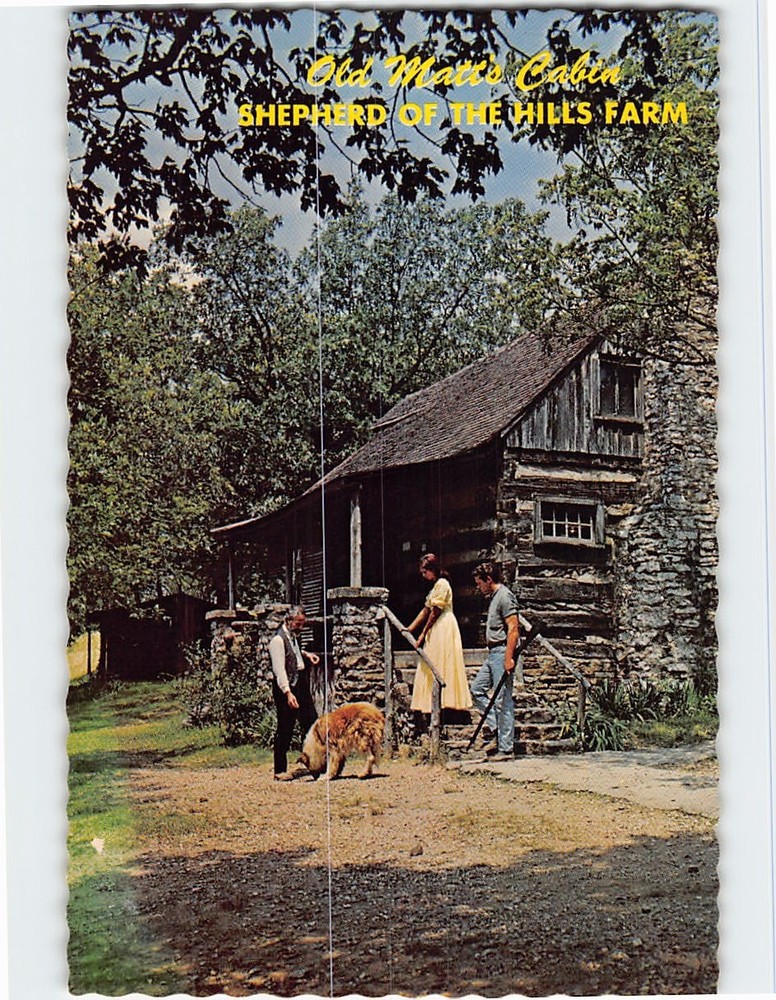Postcard Old Matts Cabin Shepherd Of The Hills Farm Branson Missouri USA