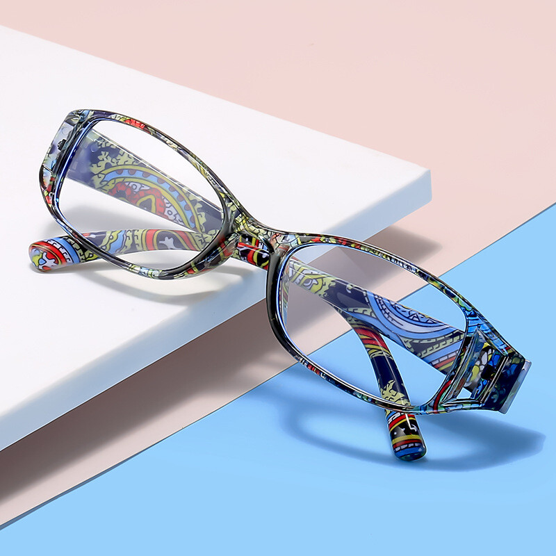 4Pcs Stylish Spring Hinge Ladies Reading Glasses with Pattern Print