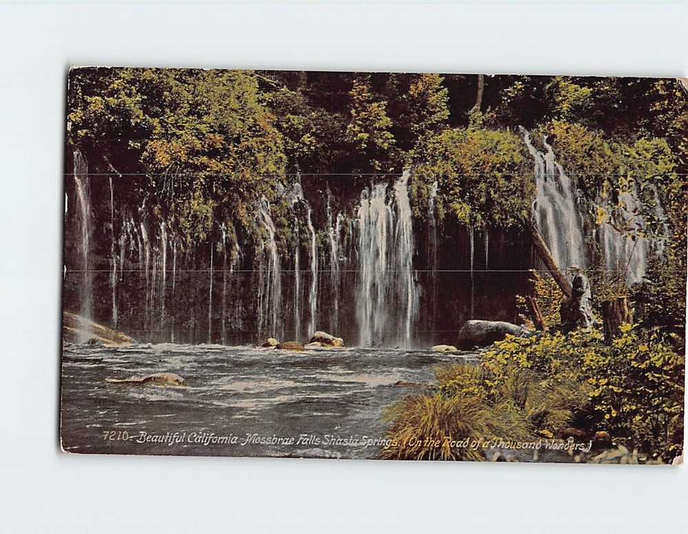 Postcard Beautiful California Mossbrae Falls Shasta Springs Thousand Wonders