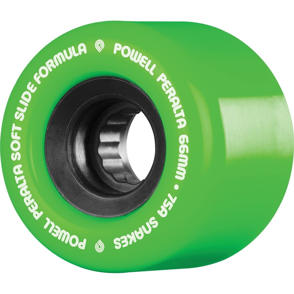 Powell Peralta Snakes 66mm 75a Green/Black W/White Longboard Wheels (Set of 4)