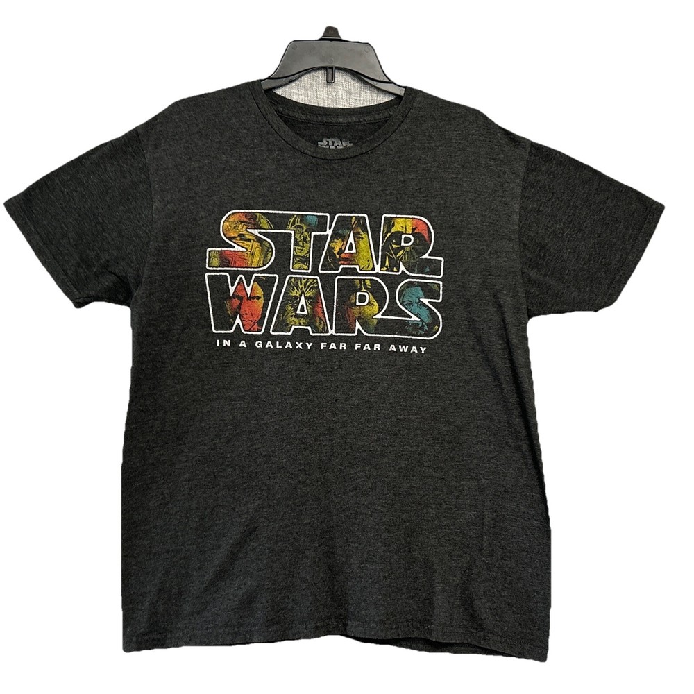 Star Wars In A Galaxy Far Away Men's Gray Short Sleeve Graphic TShirt - Size L