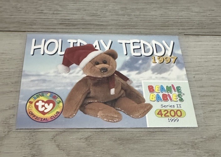TY Beanie Babies BBOC Card - Series 2 Common - 1997 HOLIDAY TEDDY - NM/Mint
