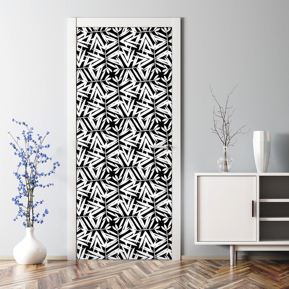 Geometric Pattern Self-Adhesive Door Decal Bubble-Free Easy Apply