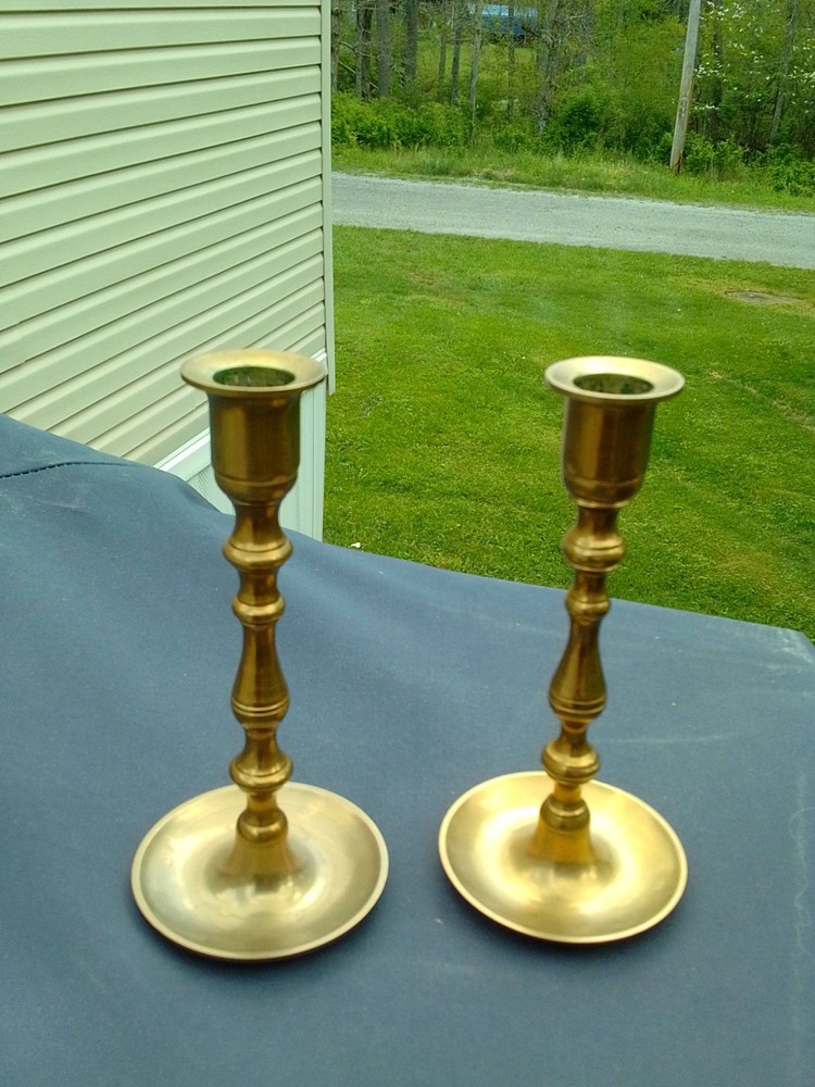 Vintage Brass Candlestick Holders Set Of 2
