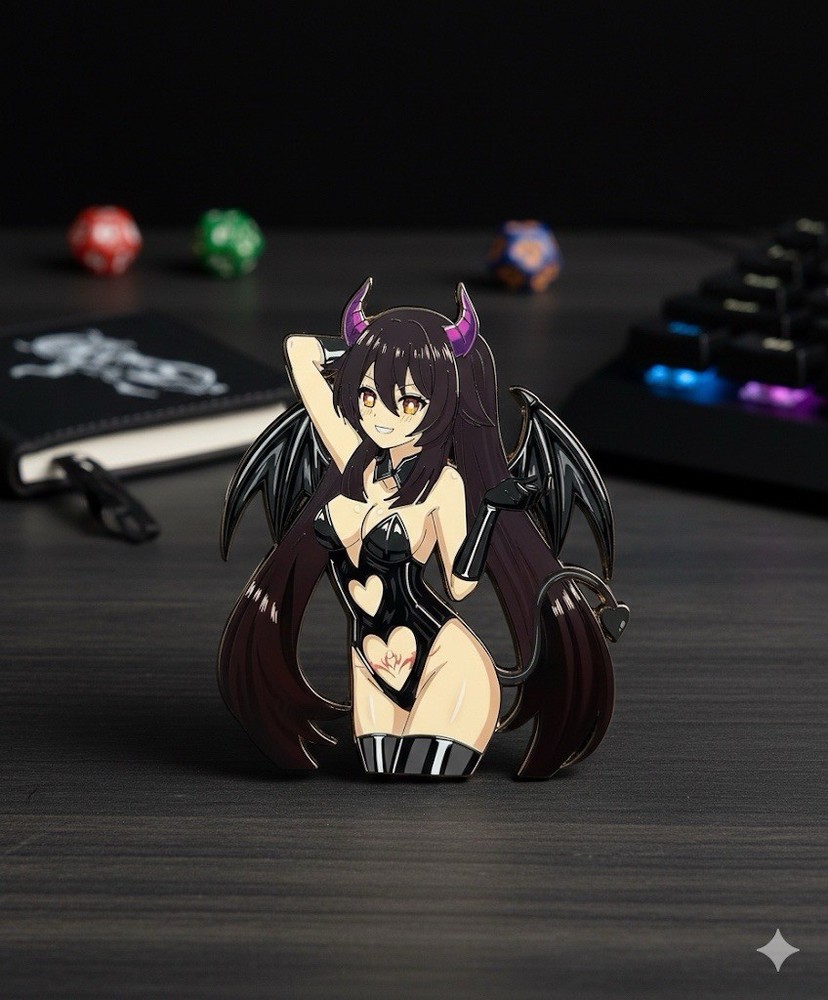 RARE Sexy Succubus Enamel Pin Sexy Anime Girl Waifu Ecchi Kinky Waifu Pin Demon