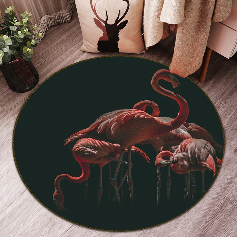 3D Flamingo Black O1654 Animal Non Slip Rug Mat Elegant Photo Carpet Fay