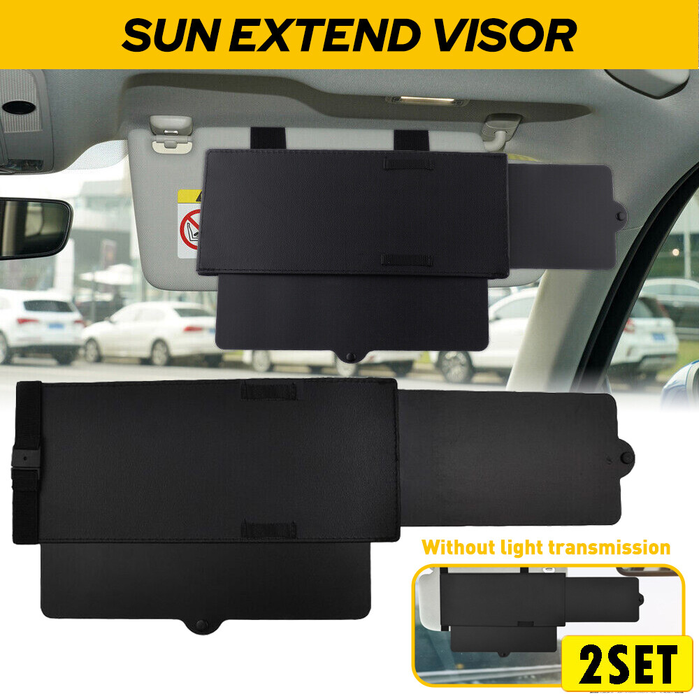 2-Piece Car Sun Shade Visor Extension - Universal Anti-Glare Driving Shield