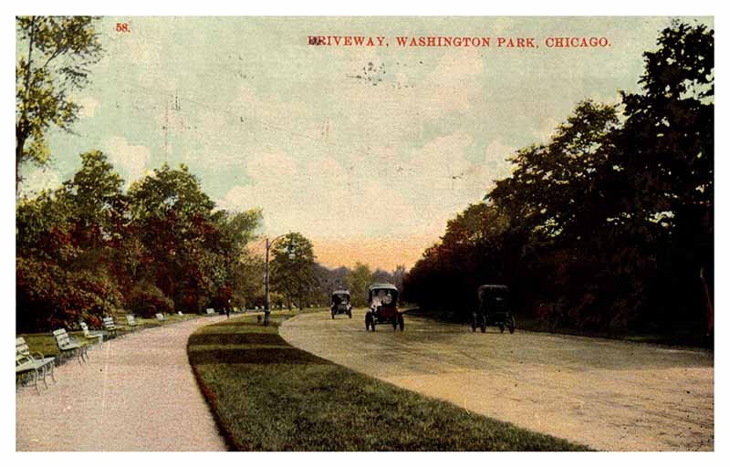 Postcard ROAD SCENE Chicago Illinois IL m/09 AP7057
