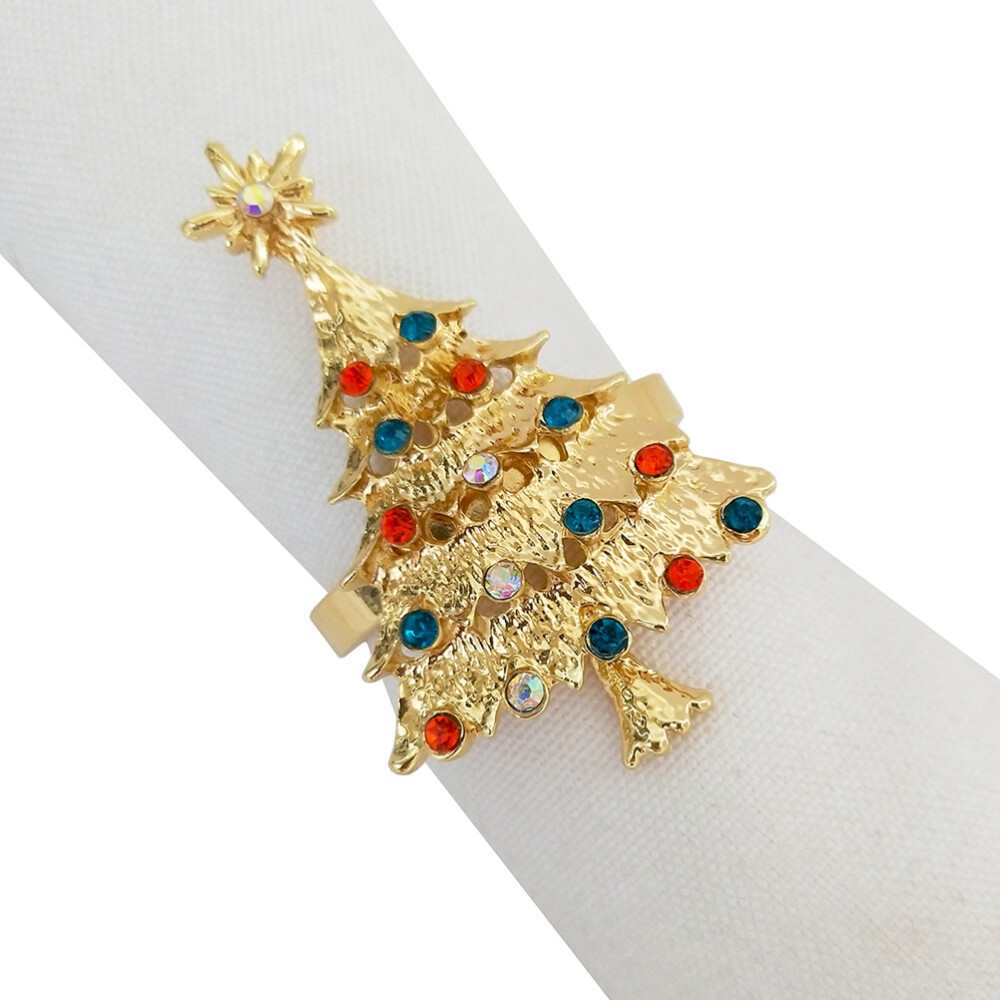 4 Pcs Gold Napkin Rings Christmas Napkins for Formal Events