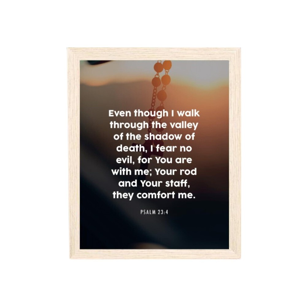 Psalm 23:4 Bible Verse Wall Art – Inspirational Christian Scripture Poster Print