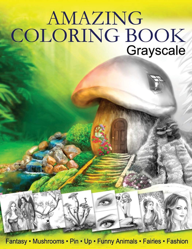 Amazing Coloring Book. Grayscale: for Grown-Ups, Adult Relaxation