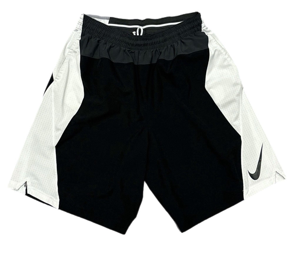 NIKE Dri-Fit Elite Basketball Shorts Men's XXL Black White Training Gym Pockets