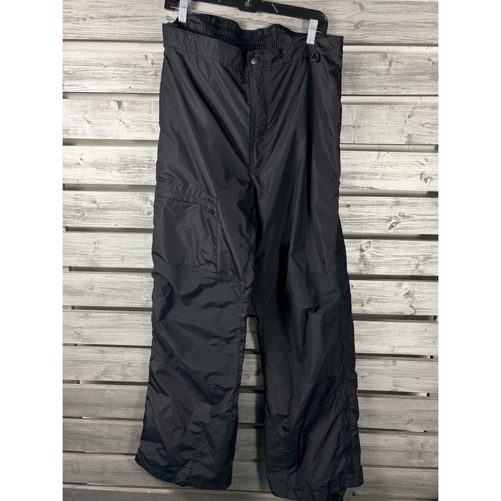 Columbia Mens Black Ski Snow Pants Full Side Zip Ski Snowboard L Vintage NICE