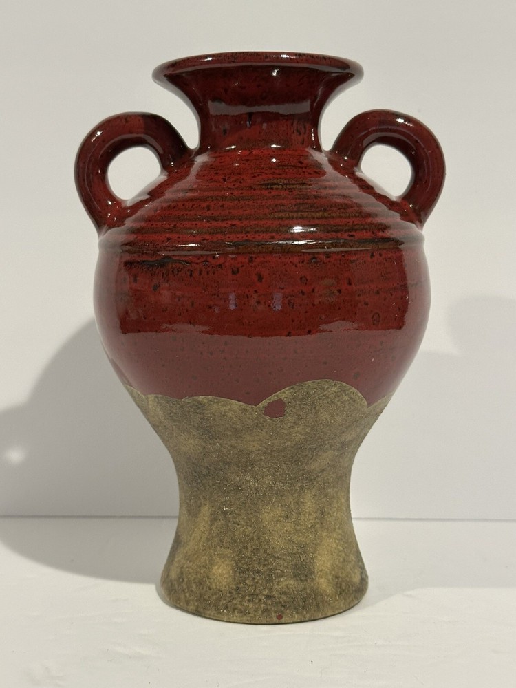 Southern Living At Home Tuscan Verona Red Olive Jar Double Handle Vase