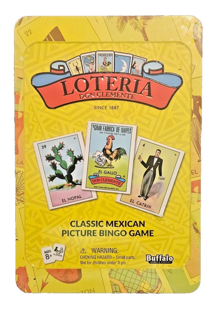 Game Lotería Don Clemente Classic Mexican Picture Bingo Game TIN New By Buffalo