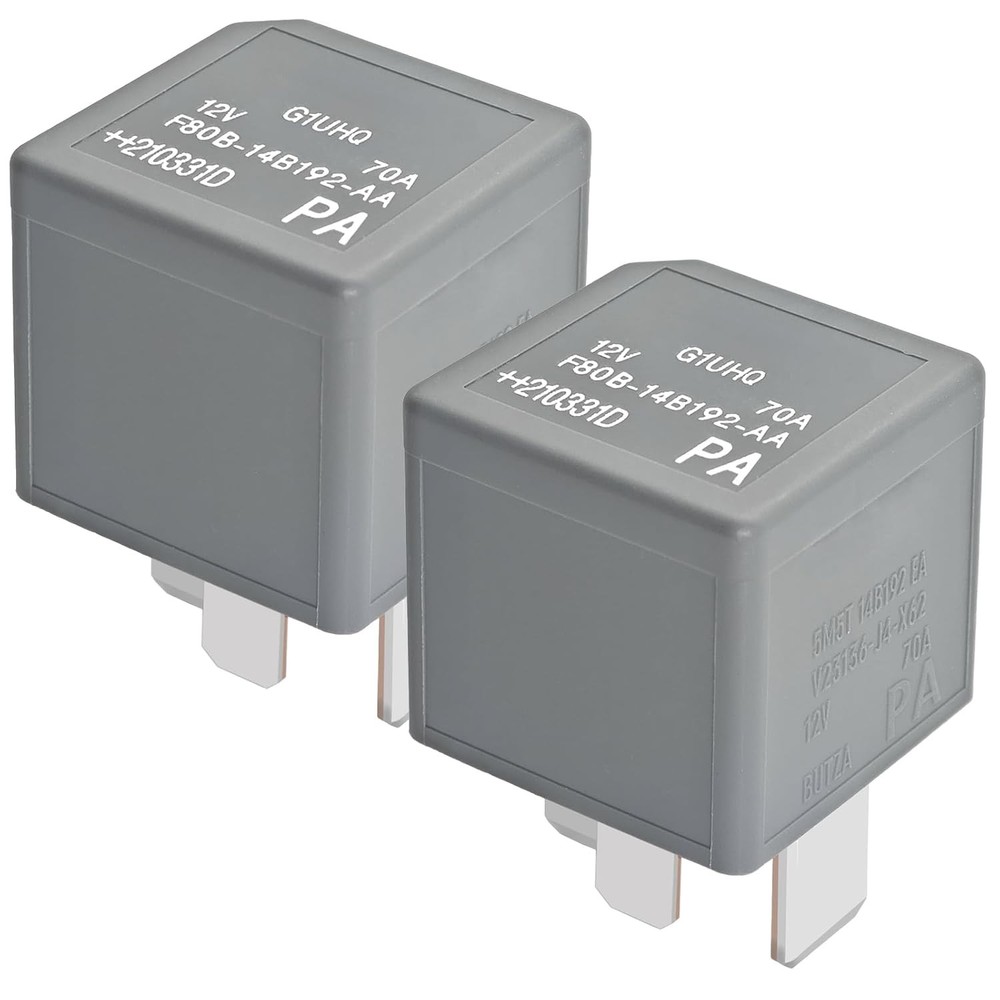 2Pcs F80B-14B192-AA 12VDC 70A 4-Pin Automotive Power Relay – High-Current...