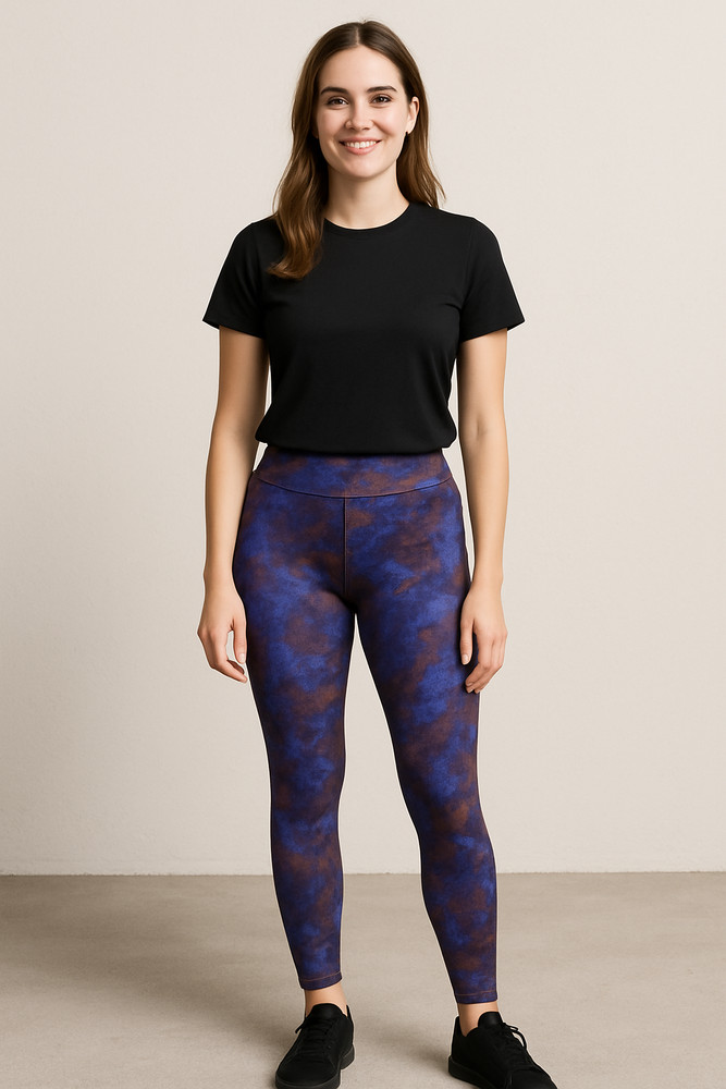 TERRA & SKY Women’s Plus Size 4X Leggings – Tie-Dye Print High-Waisted Stretch P