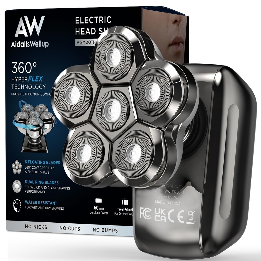 Head Shavers for Bald Men: Rechargeable Waterproof Electric Head Shaver for C...