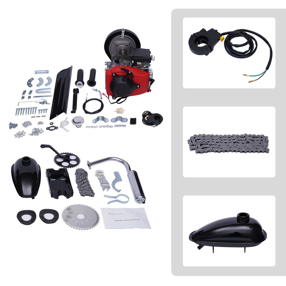 49CC 4-Stroke Motorized Bike Engine E-Bicycle Conversion Petrol Motor Belt Kit