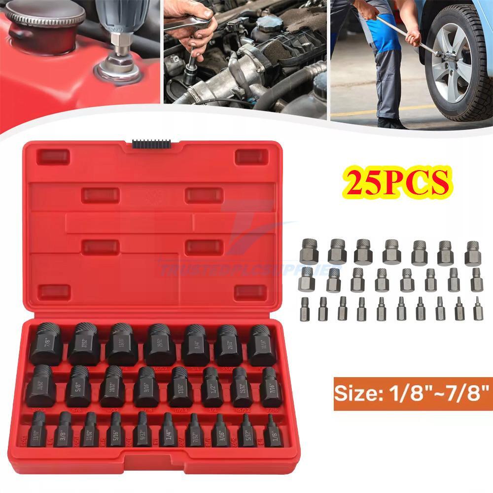 25Pcs Hex Head Multi-Spline Screw Extractor Set for Easy Bolt Removal
