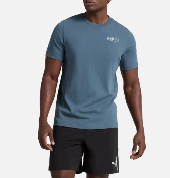 PUMA Men's Size XL Blue Short Sleeve Logo Tee T-Shirt NWT