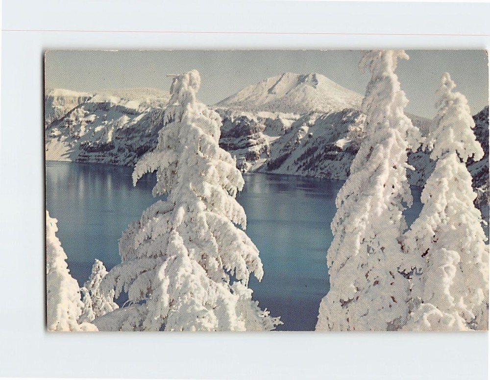 Postcard Crater Lake In Winter Splendor Oregon USA