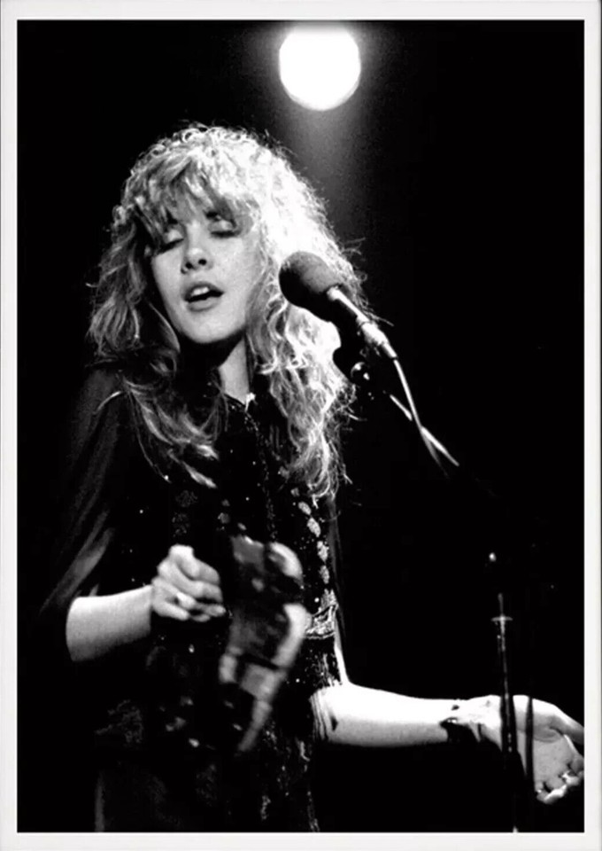 Stevie Nicks Vintage Rock Concert Poster Black and White Singer Photo Print