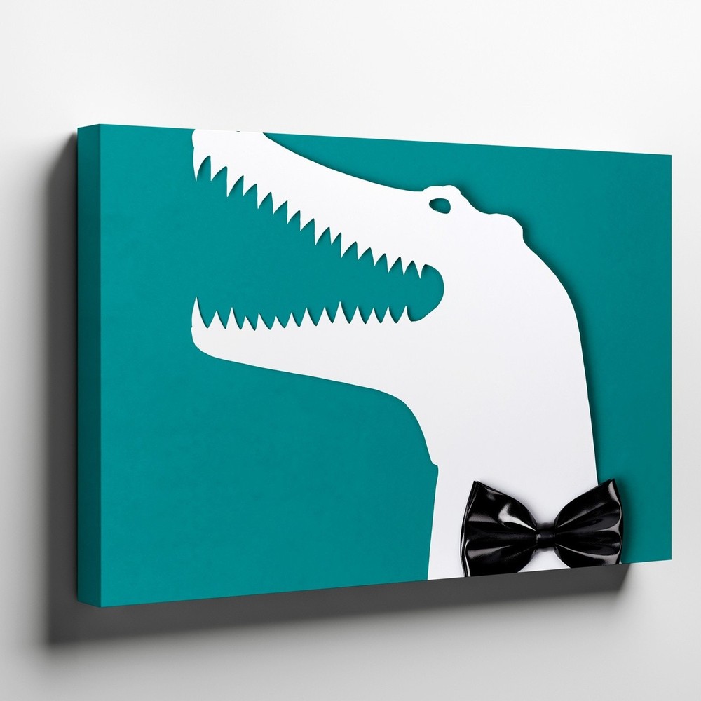 Wall Art Minimalist Design Presents A Stylized White Crocodile Silhouette Set