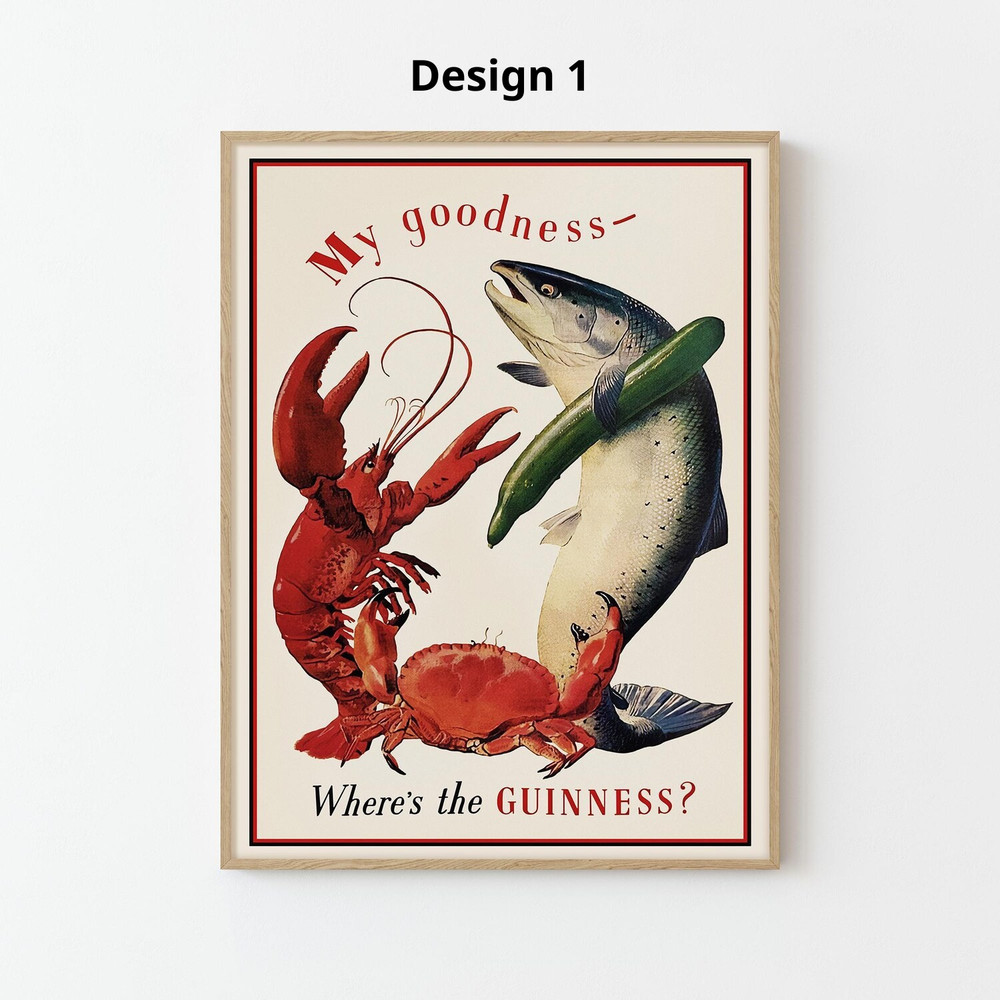 Vintage Guinness Beer Poster My Goodness My Guinness Retro Bar Wall Art Print