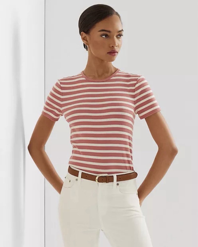 $59 Lauren Ralph Lauren Shirt Womens Medium Pink White