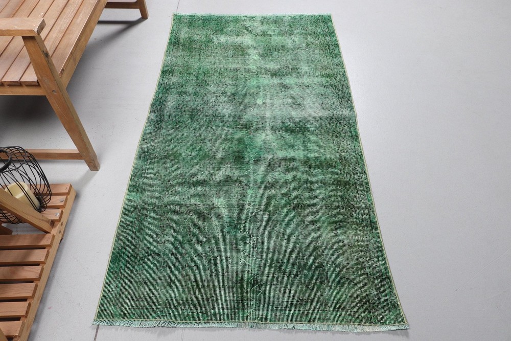 3,2x6,1 ft Rug, Vintage Turkish Rug, Green Floral Rug