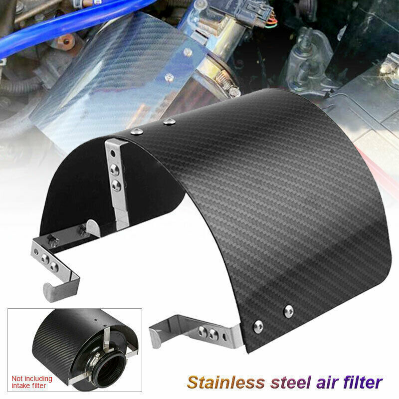 Universal Black Stainless Steel GT Air Intake Filter Heat Shield Cover 2.5