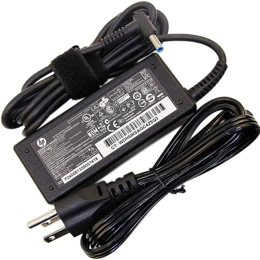 Genuine HP Laptop 45W 19.5V AC  Adapter Charger Power Supply Blue Tip - Good