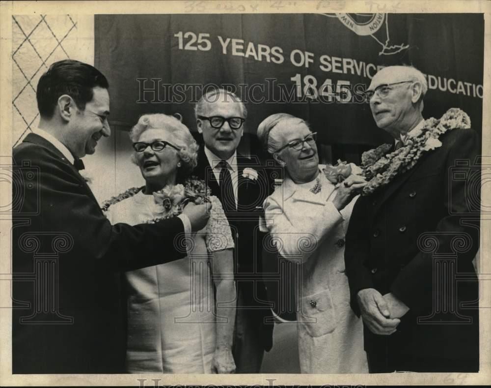 1970 Press Photo Educators honored at retirement ceremony in New York