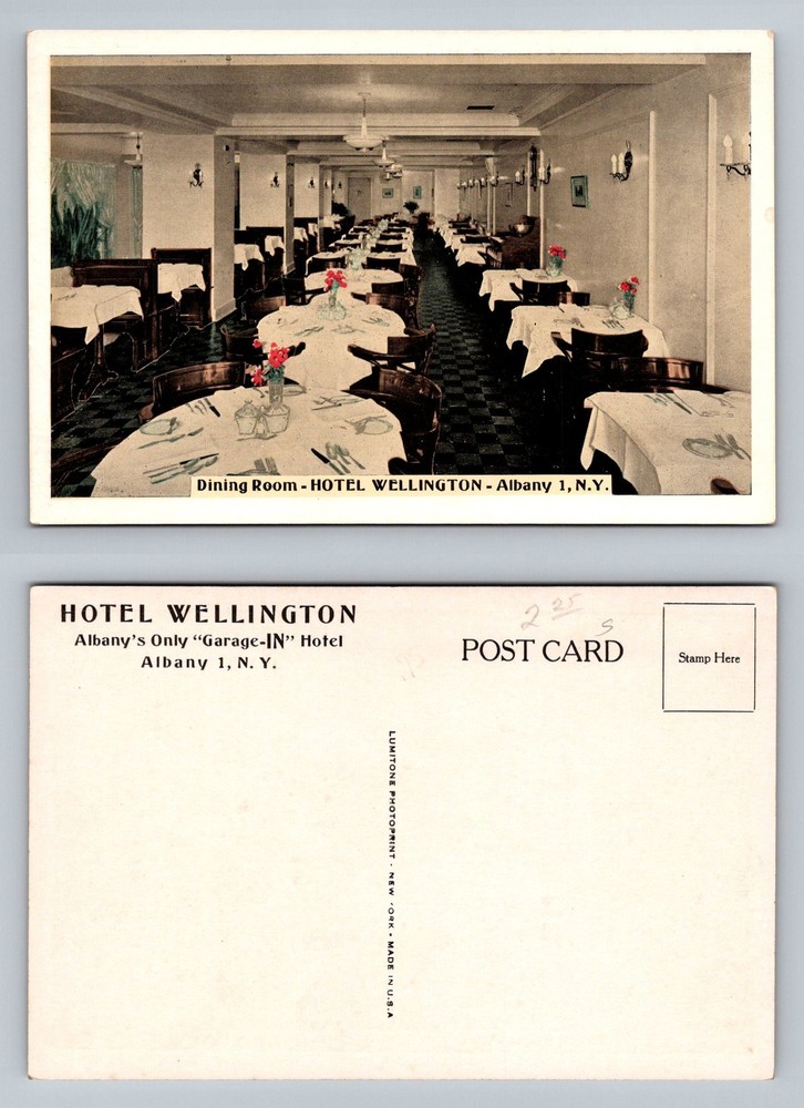 Albany, NY-New York, Hotel Wellington Dining Room Interior Vintage Postcard