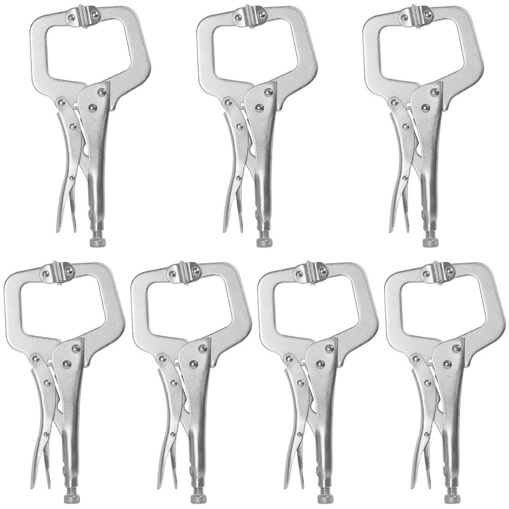 7 PCS 11 Inch C Clamp Locking Pliers with Swivel Pads, Heavy-Duty Locking Pli...