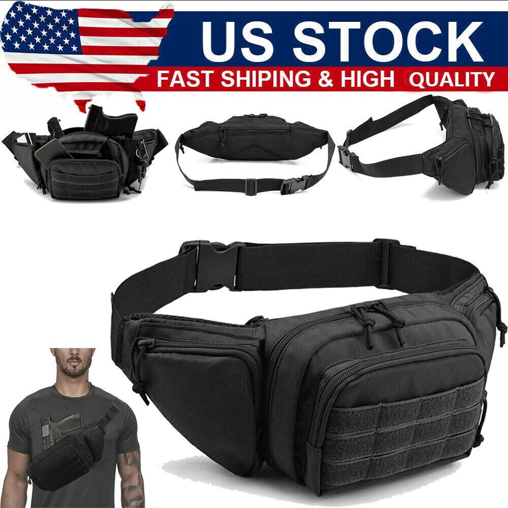 Tactical Concealed Carry Fanny Pack for Pistol Waist Pouch Holster Gun Bag