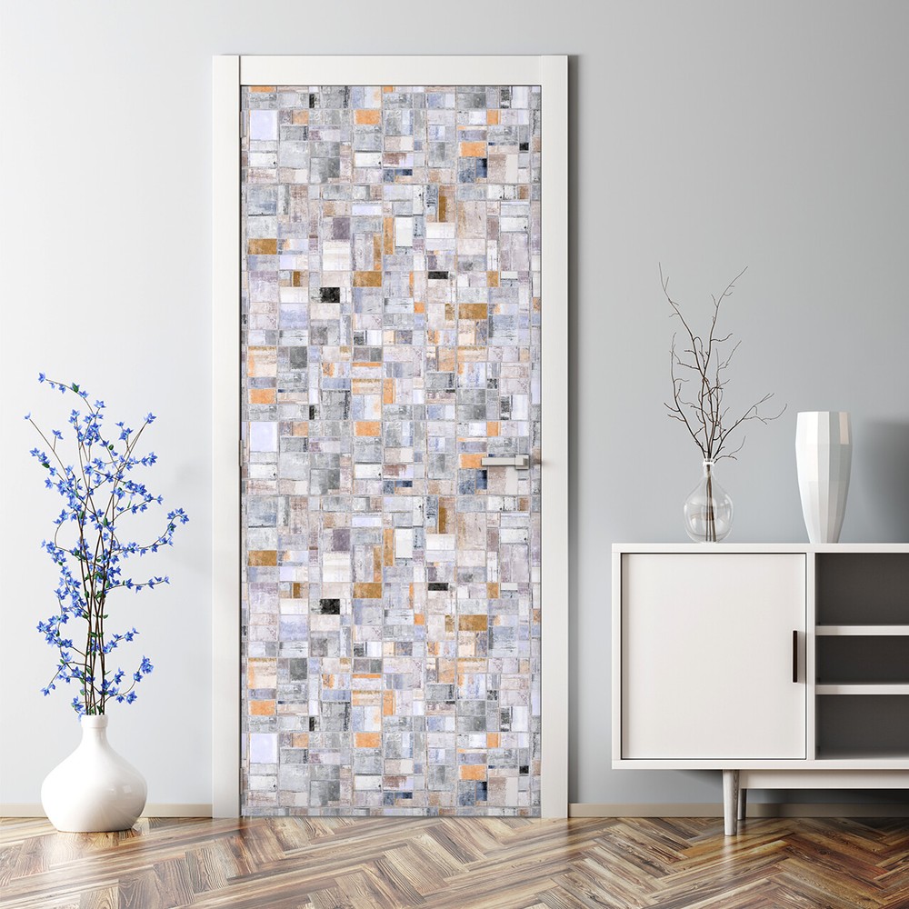 Grunge wall nursery renter-friendly self-adhesive door decal home decor paper