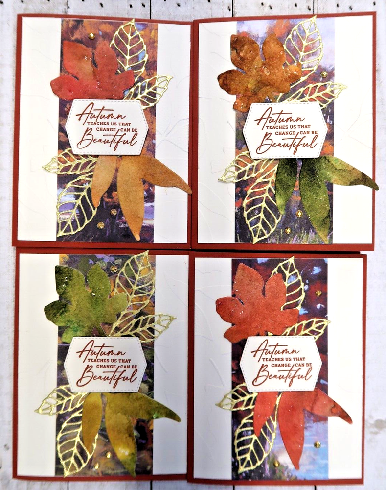 Stampin' Up! Card Kit - CHANGING LEAVES - All Inclusive Set of 4 Cards
