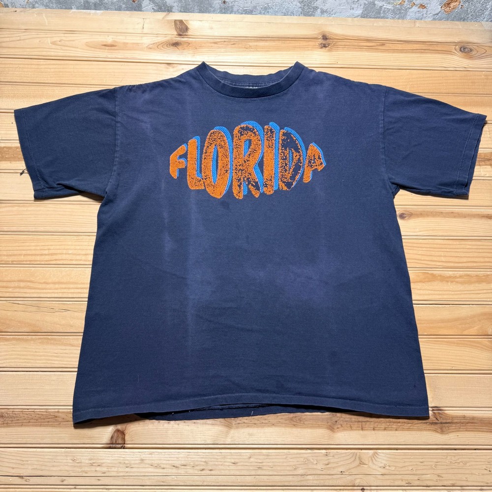 Vintage 90s Florida Bubble Font Single Stitch Graphic Souvenir T-Shirt Men's XL