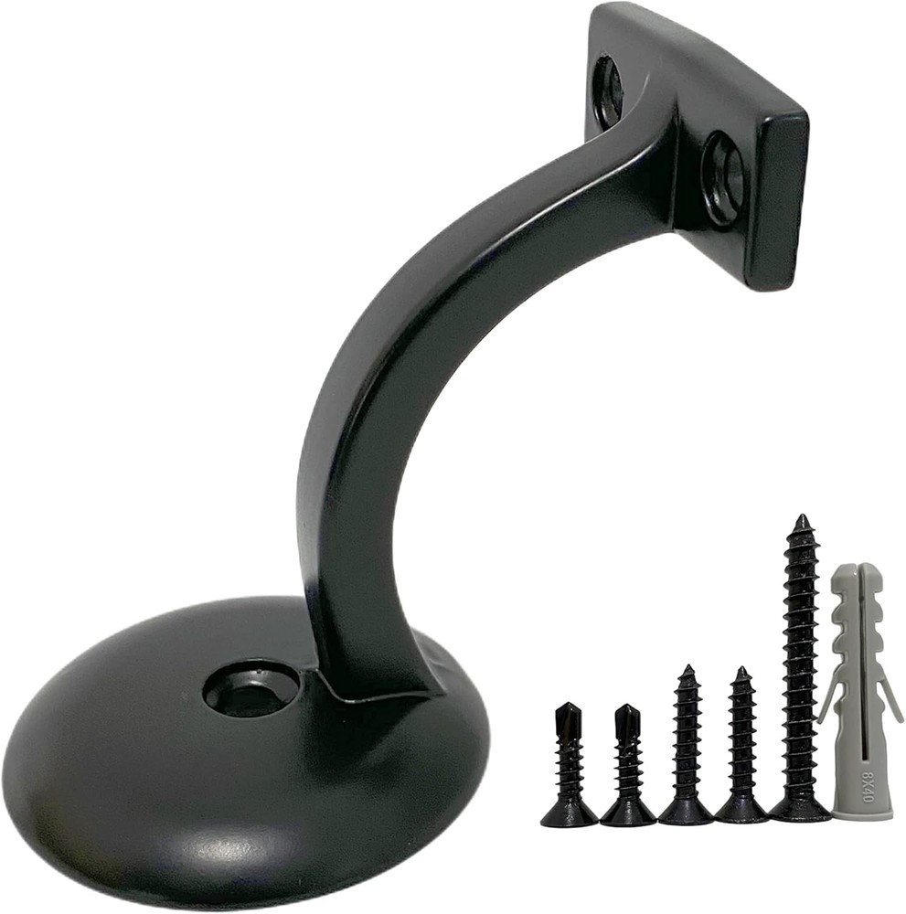 Handrail Bracket for Metal Hand Rail Wood Stair Railing Matte Black (1 Bracke